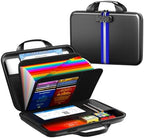 Fireproof Document Organizer with Lock, Semi-Rigid EVA Shell File Box with 13-Pocket Accordion Folder, Water-Resistant Storage for Important Documents, Passports & Certificates by Unknown