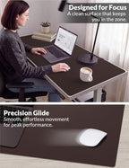 Leather Desk Mat 71" x 15.7", Rich Brown Large Desk Pad Protector - Image 4