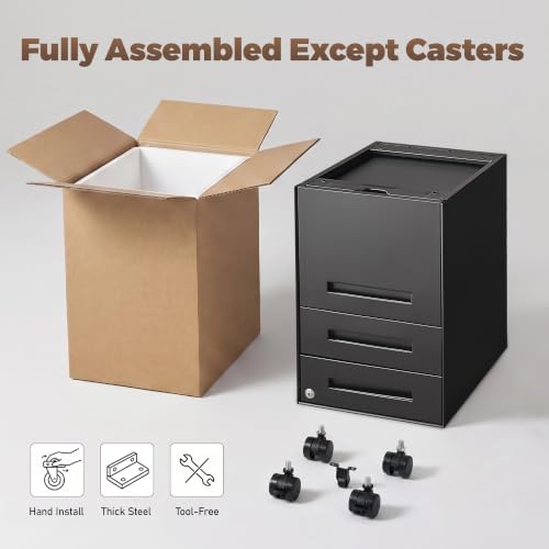 Guizeeopo Fully Assembled Home Office File Cabinet with Lock - Image 4