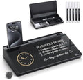 TOWON Compact Glass Desktop Whiteboard with Storage 12x7 in, Black by TOWON