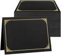SUNEE Certificate Holders, 100 Packs Black Diploma Holders, Certificate Covers with Gold Foil Border for Letter Size 8.5 x 11 Certificate Paper, Cardstock, Award, Graduation, Documents by SUNEE
