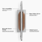 UPERGO Vertical Laptop Stand, Minimalist Wood Holder for MacBook, Walnut - Image 2