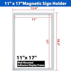 11" x 17" Magnetic Sign Holder, Self-Adhesive Double-Sided Display Frame for Glass, Window, Door, Wall – Magnetic Poster & Document Holder, 20 Pack, Silver - Image 3