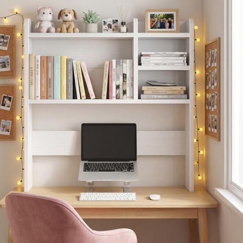30 Inch Wide Small White Desk Hutch Dorm Top Only 5 Shelves Organizer for College - Image 2