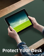 Leather Desk Pad Protector,Mouse Pad,Office Desk Mat, Non-Slip PU Leather Desk Blotter,Large Desk mat,Waterproof Keyboard mat for Office/Home/Decor (Dark Green,48" x 24") - Image 3