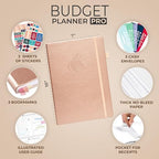 Clever Fox Budget Planner Pro with Cash Budgeting Envelopes, Rose Gold - Image 2