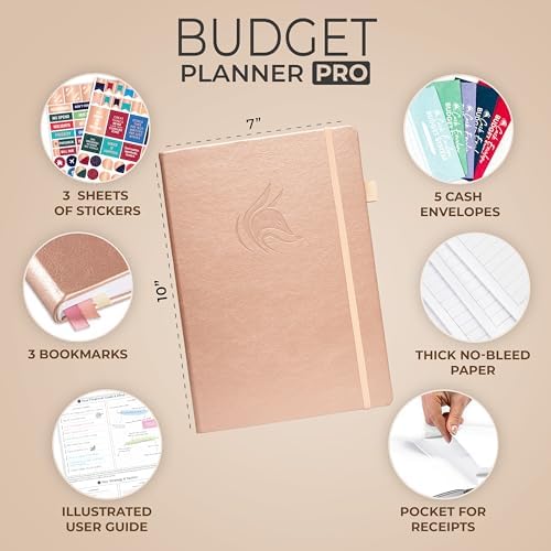 Clever Fox Budget Planner Pro with Cash Budgeting Envelopes, Rose Gold - Image 2