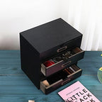 Small Wooden Drawers Wooden Box with Drawer Black - Image 5