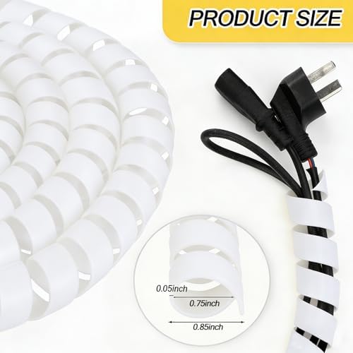 Pangda 25Ft Hydraulic Hose Protector 3/4 Inch Spiral Hose Wrap Cover Clear - Image 2