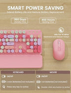 Wireless Keyboard and Mouse Combo, Cute Typewriter, Magnetic Wrist Rest - Image 5