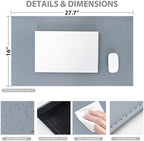 AKOZLIN 27.55”x 15.8" Soft PU Leather Surface Office Desk Mouse Mat Anti-Push Pad with Full Grip Fixation Lip Table Blotter Edge-Locked Protector Grey - Image 4