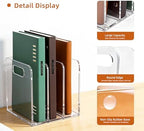 Clear Acrylic Magazine File Holder, 3 Compartment Desk Organizer - Image 3