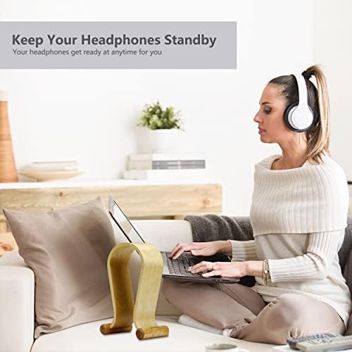SAMDI Leather Headphone Stand Headset Stand Headphone Holder Universal Gaming Headset Holder - Birch - Image 6