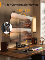 Perlegear Dual Vertical Monitor Stand for 13–40 inch Screens up to 44 lbs - Image 3