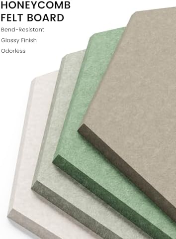 Fluxynara 12-Pack Hexagon Felt Bulletin Board Tiles, Moss Haven - Image 3