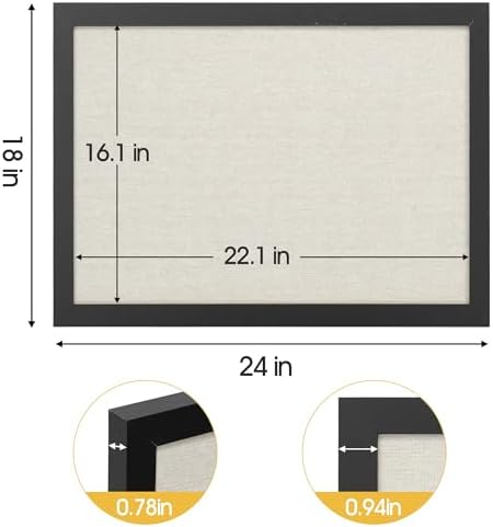 AKTOP 2-Pack Cork Bulletin Board with Linen 18" X 24", Vintage Black - Image 7
