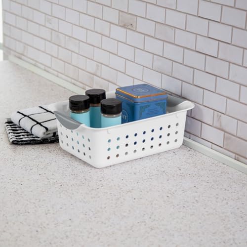 Sterilite Small Ultra Basket Plastic Storage Organizer Bin, White, 24-Pack - Image 5