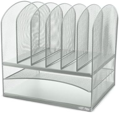 Safco Onyx Desk Organizer with 6 Vertical & 2 Horizontal Trays, File Organizer for Home, Office, Classroom & More, Steel Mesh Construction - Image 4