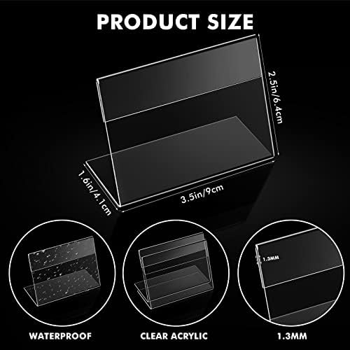 Teling 150 Pcs 3.5x2.5 Mini Acrylic Sign Holder Slant Back Display Stands - Image 3