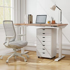 DUMOS 7 Drawer File Cabinet with Wheels, Vertical Office Storage Cabinet - Image 4
