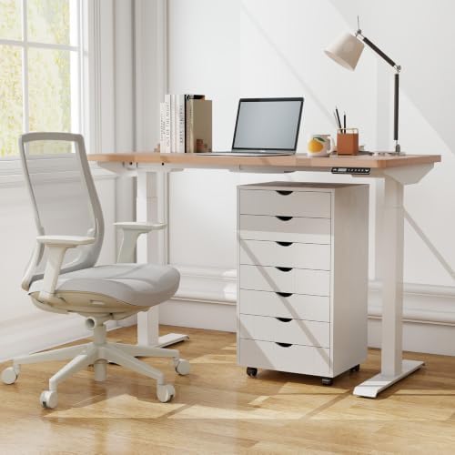 DUMOS 7 Drawer File Cabinet with Wheels, Vertical Office Storage Cabinet - Image 4
