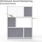 Workflow Modular Wall | Room Divider with Whiteboard, Sound Dampening, & Frosted Acrylic Panels | Expandable Office Partition for Privacy & Stability (53" x 70") - Image 3