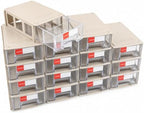 16 Pack Stackable Desk Organizer Drawers for Craft Storage Gray by LEADLOONG