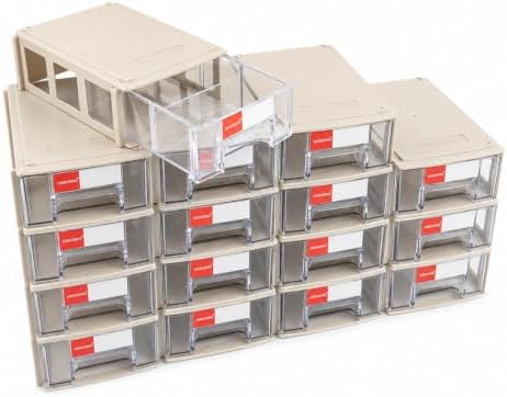 16 Pack Stackable Desk Organizer Drawers for Craft Storage Gray by LEADLOONG