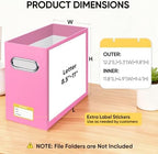 BALEINE 8PK File Organizer Box, Cardboard File Folder Organizer with Handle - Image 3