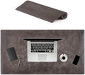 Genuine Leather Desk Mat - Executive Real Leather Desk Pad - Large (18 3/4" X 35 3/4") | Non-Slip Desk Blotter by NodeLeather
