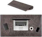 Genuine Leather Desk Mat - Executive Real Leather Desk Pad - Large (18 3/4" X 35 3/4") | Non-Slip Desk Blotter by NodeLeather