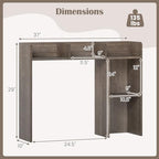 LDAILY Desktop Shelf, Multipurpose Wood Desk Hutch for Max 27" Computer Monitor, Countertop Storage Hutch with 5 Shelves, 3 Tier Desktop Display Rack for Dorm Office Home (Grey Oak) - Image 3
