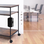 EMERIT 3-Tier Printer Stand for Laser/Inkjet/All-in-One - 23.6x18.9x31.5 Heavy Duty Cart w/Adjustable Shelves & Lockable Wheels, Storage for Scanner/Fax/Supplies - Industrial Home & Office - Image 3