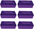 -Large Portable Caddy, DIY Dividers, 8 Compartments, School Office Supplies Home Business Organizer Portable Basket with Handle Made in USA (6 PACK, Royal Purple) by EnjoyOrganizer