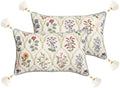 ISAENNE Designer Linen Throw Pillow Cover,Set of 2,20"x12"-Serenity B by Isaennehomedecoration