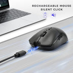 KOPJIPPOM Wireless Keyboard and Mouse Set with Quiet Keys, 2.4G Full Size Ergonomic Keyboard with Wrist Rest, Protective Covers, Soft Touch Silent Design for Windows, Computer, PC and Laptop - Image 5