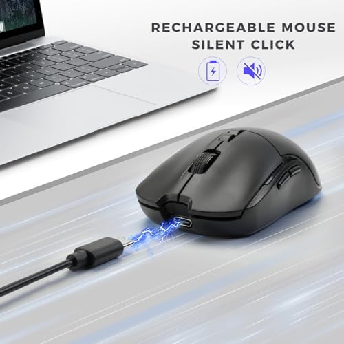 KOPJIPPOM Wireless Keyboard and Mouse Set with Quiet Keys, 2.4G Full Size Ergonomic Keyboard with Wrist Rest, Protective Covers, Soft Touch Silent Design for Windows, Computer, PC and Laptop - Image 5