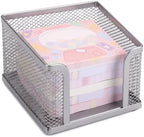 Post It Note Holder Metal Mesh Desktop Sticky Note Box 5 Pack Office Supplies Storage Organizer Memo Stand Paper Holder Desk Accessory Silver by Unknown