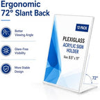 Clear Plexiglass Sign Holder 8.5 x 11, 32 Pack, For Display Paper - Image 3