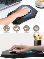 3-in-1 Ergonomic Keyboard Stand with Wrist Rest & Mouse Pad Set, Black - Image 5
