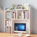 Desk Hutch Dorm,Wooden Desktop Bookshelf,Computer Desktop Storage Hutch,Multipurpose Desktop Hutch, Multi Units Organizer Bookshelf,Desktop Display Rack for Office,Dorm,Home(31.5*35.4*7.8inch, White) by Unknown