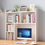 Desk Hutch Dorm,Wooden Desktop Bookshelf,Computer Desktop Storage Hutch,Multipurpose Desktop Hutch, Multi Units Organizer Bookshelf,Desktop Display Rack for Office,Dorm,Home(31.5*35.4*7.8inch, White) by Unknown