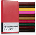 Gallery Leather Pocket Weekly Planner 2026-2027 Caribbean Red by GalleryLeather