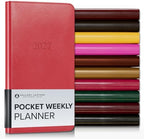 Gallery Leather Pocket Weekly Planner 2026-2027 Caribbean Red by GalleryLeather