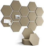 Fluxynara 12-Pack Hexagon Felt Bulletin Board Tiles, Earth Brown by FLUXYNARA