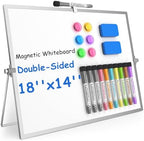 Grtard Magnetic Dry Erase Board with Stand, 18''x14'' Desktop Whiteboard by Grtard