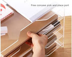 HeZone Acrylic Paper Letter Tray Organizer, 5 Tiers, Transparent, Modern, Rectangular, Stackable, Office - Image 7