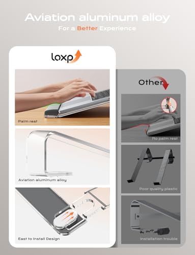 LOXP Acrylic Laptop Stand for Desk, Laptop Stand with Wrist Support - Image 2