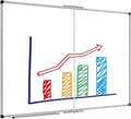XBoard Magnetic Dry Erase Board 48 x 36 Inch, 4' x 3' Foldable White Board for Wall with Marker Tray, Silver Aluminum Frame Folding Message Presentation Board by XBoard
