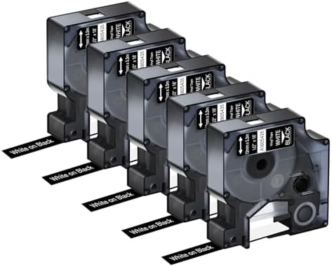 5PK Compatible for Dymo Rhino 1805435 Vinyl Permanent Industrial Label Tape by KCMYTONER